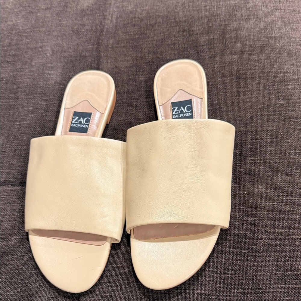 Zac Posen Nappa Leather Slide Sandals